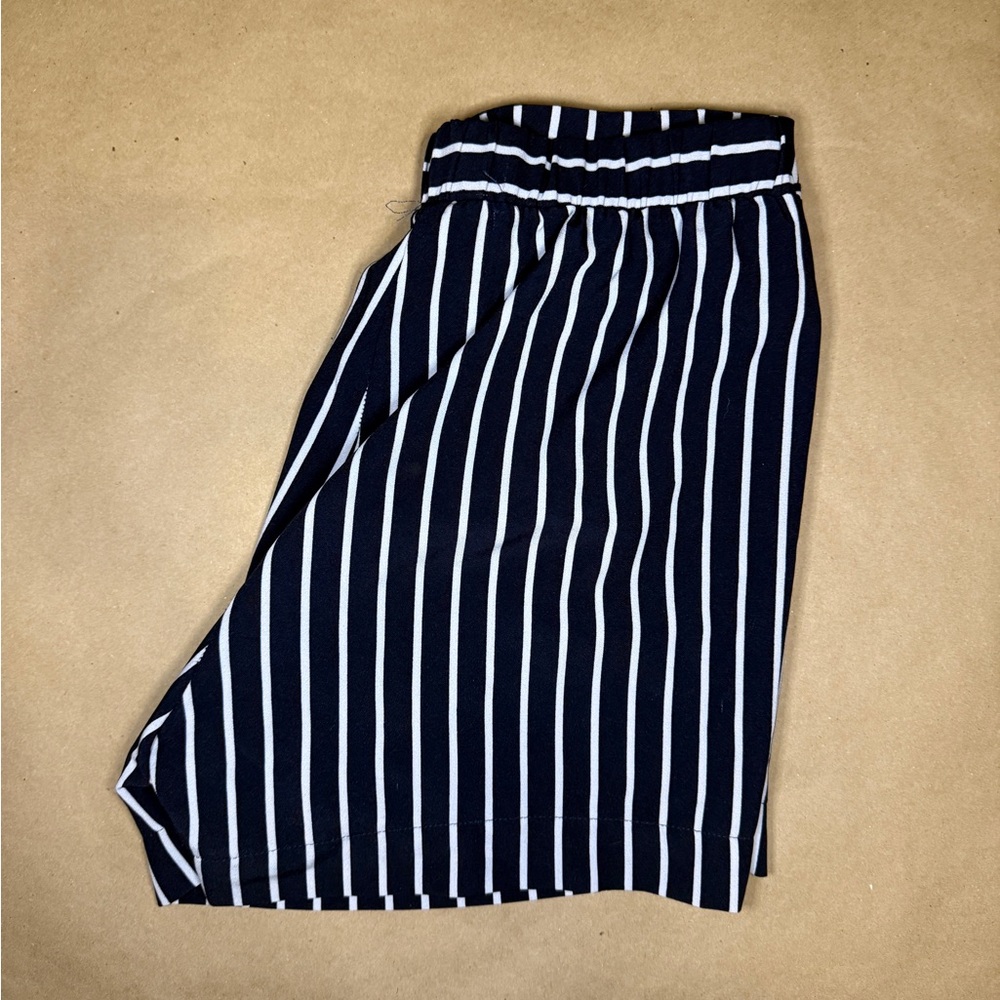 Navy Striped Tie Front Shorts | Casual Summer Shorts - Picture 2 of 4